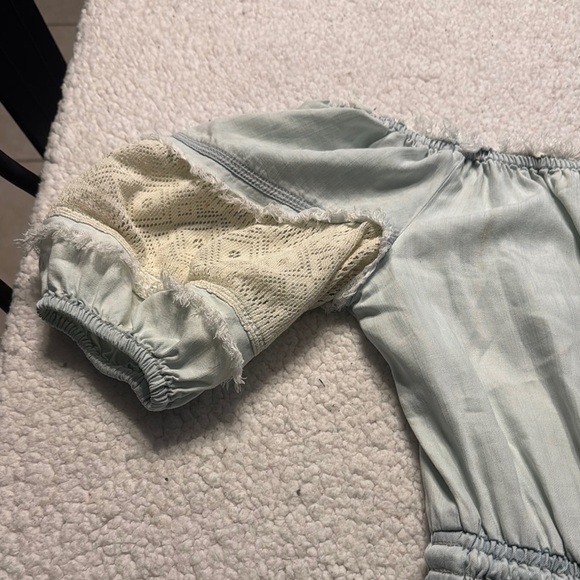 Ramy Brook Off The Shoulder Light Blue Tiered Mini Dress - Picture 4 of 6